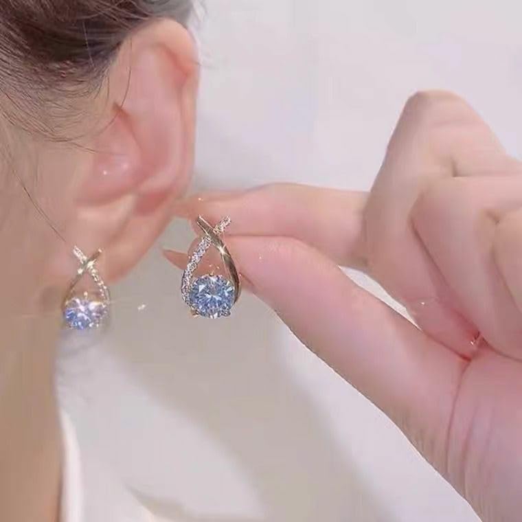 Sparkling Zirconia Stud Earrings
