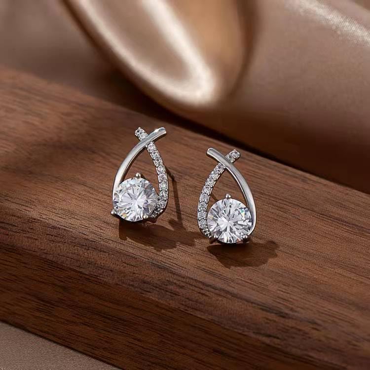 Sparkling Zirconia Stud Earrings