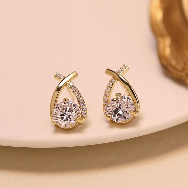 Sparkling Zirconia Stud Earrings