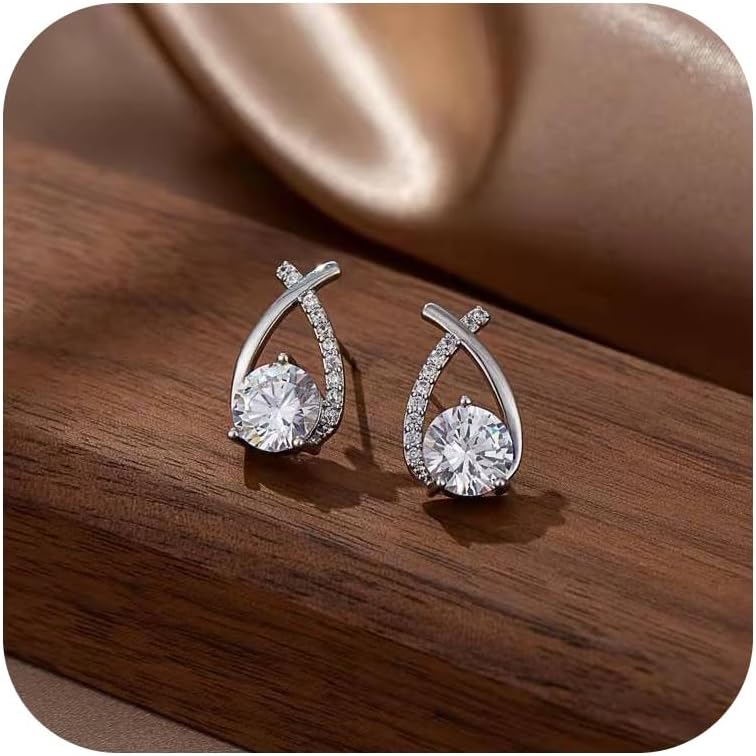 Sparkling Zirconia Stud Earrings