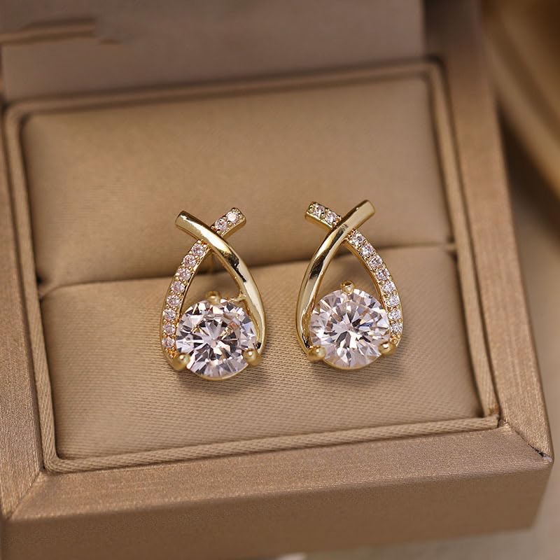 Sparkling Zirconia Stud Earrings