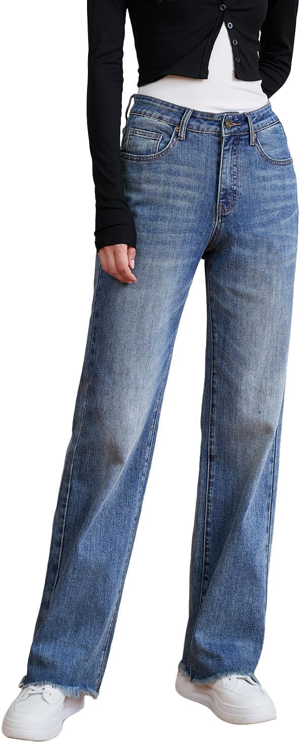 Trendy High-Waist Jeans