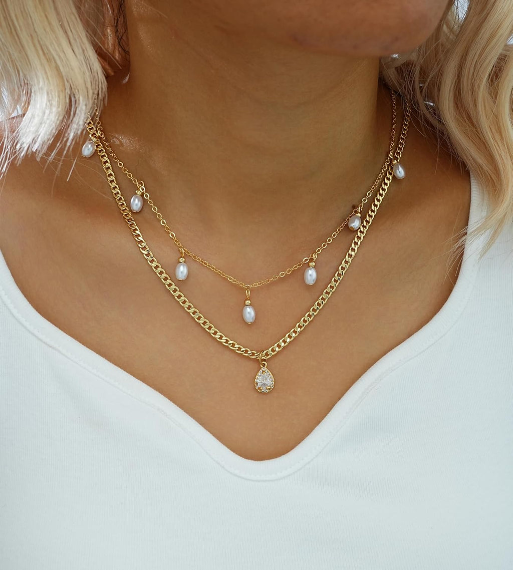 Elegant Gold Layered Necklaces