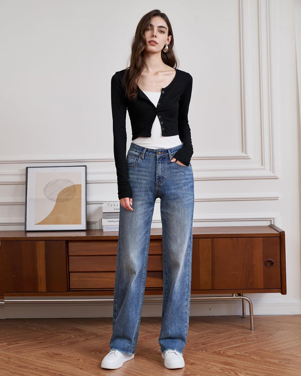 Trendy High-Waist Jeans