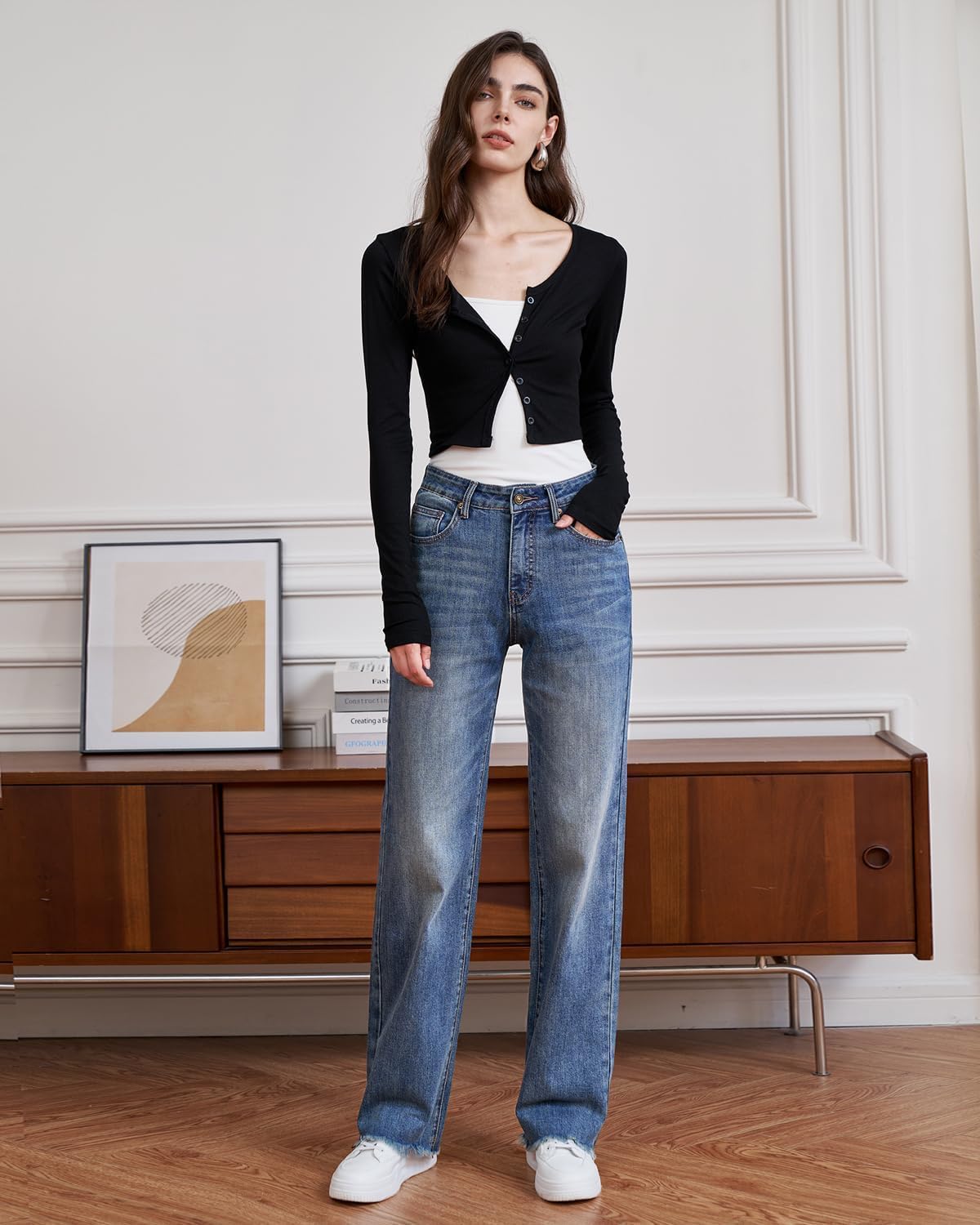 Trendy High-Waist Jeans