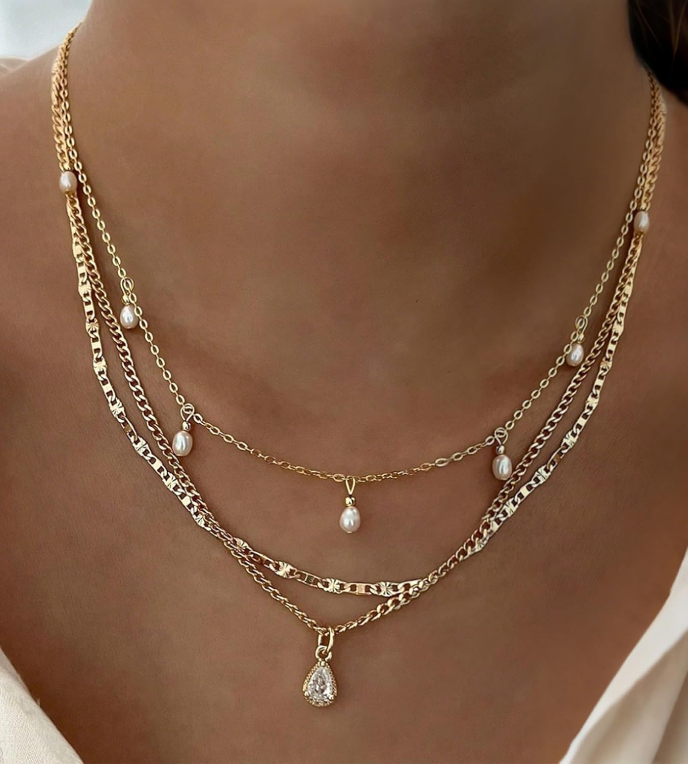 Elegant Gold Layered Necklaces