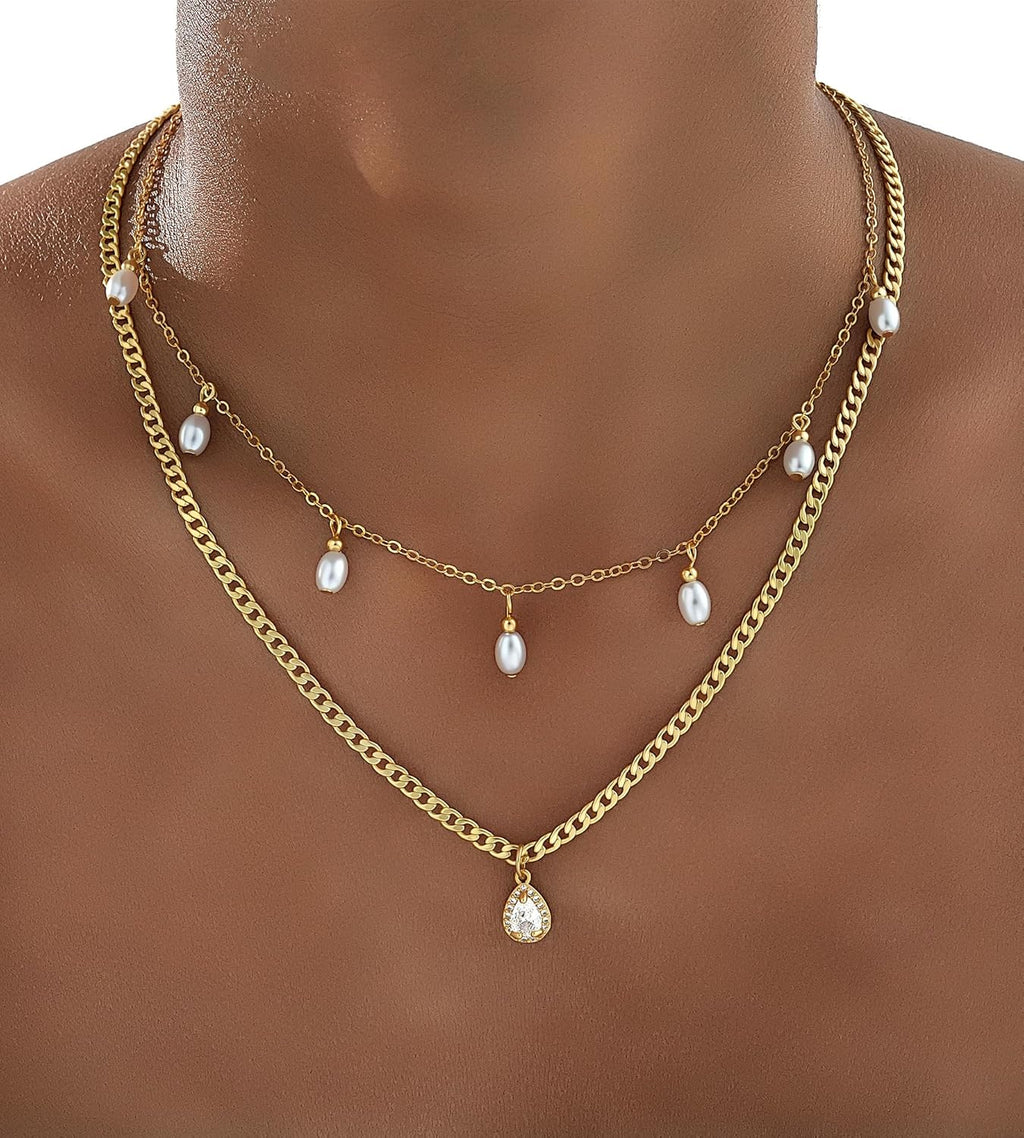 Elegant Gold Layered Necklaces
