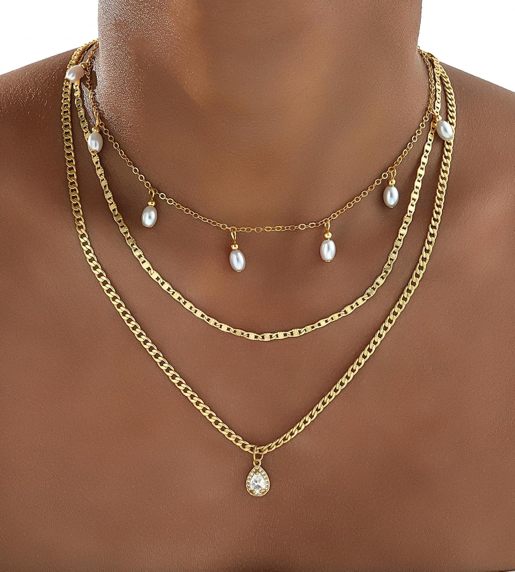 Elegant Gold Layered Necklaces