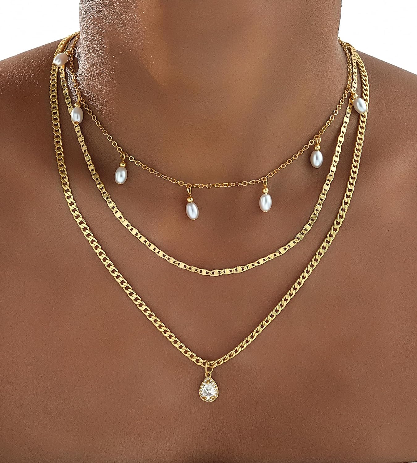 Elegant Gold Layered Necklaces