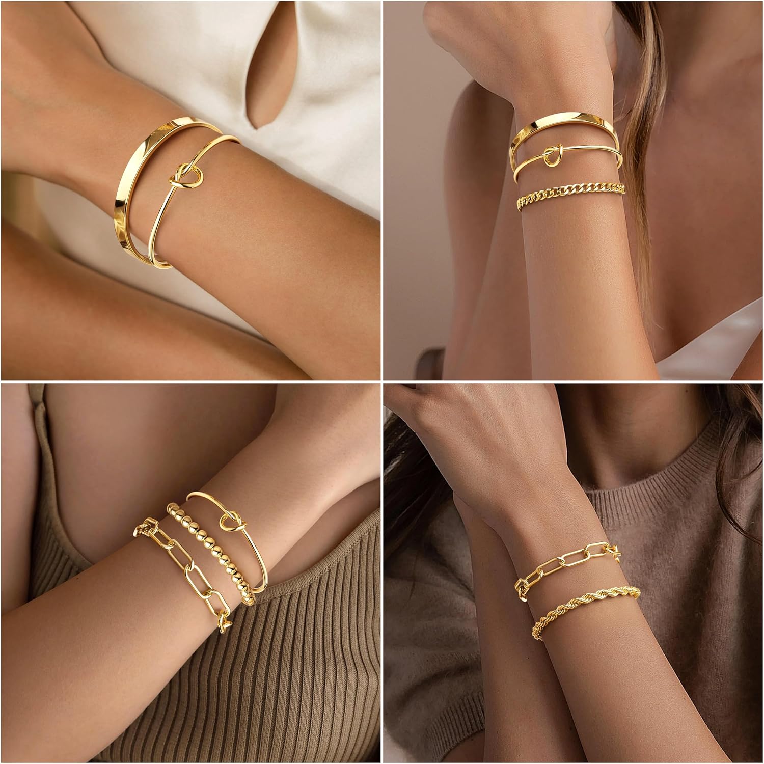 Trendy Gold Bracelet Set