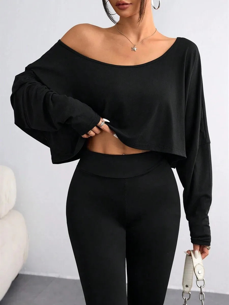 Chic Asymmetrical Neck Blouse