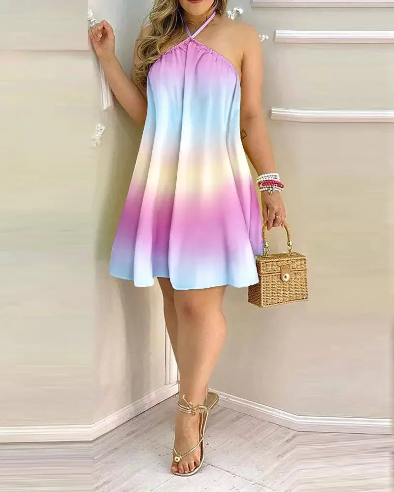 Chic Floral Halter Dress