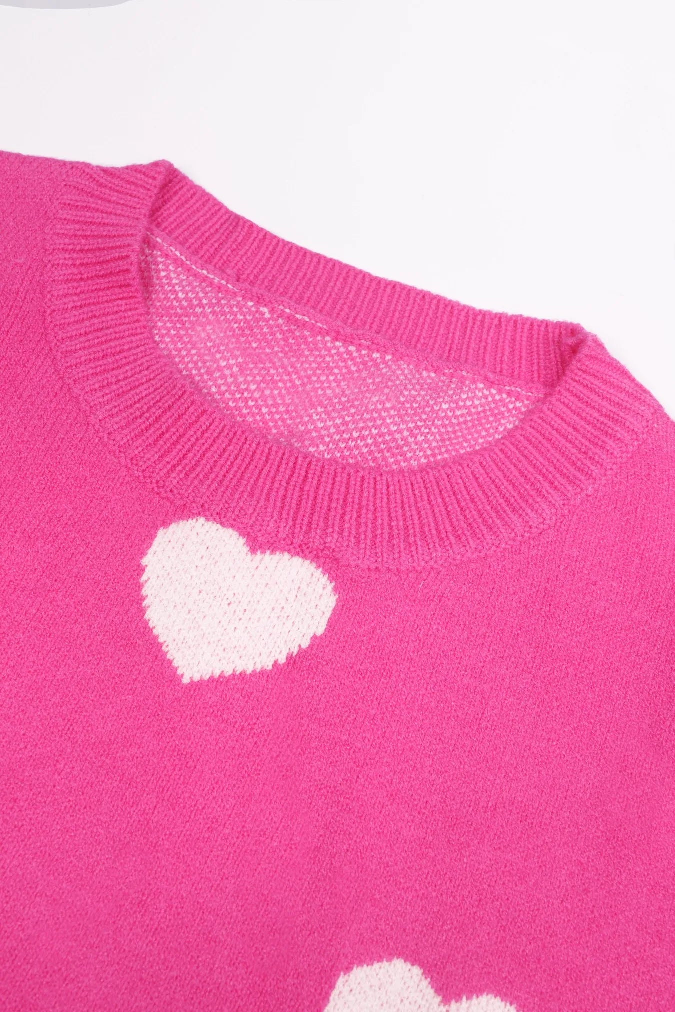Cozy Pink Heart Sweater