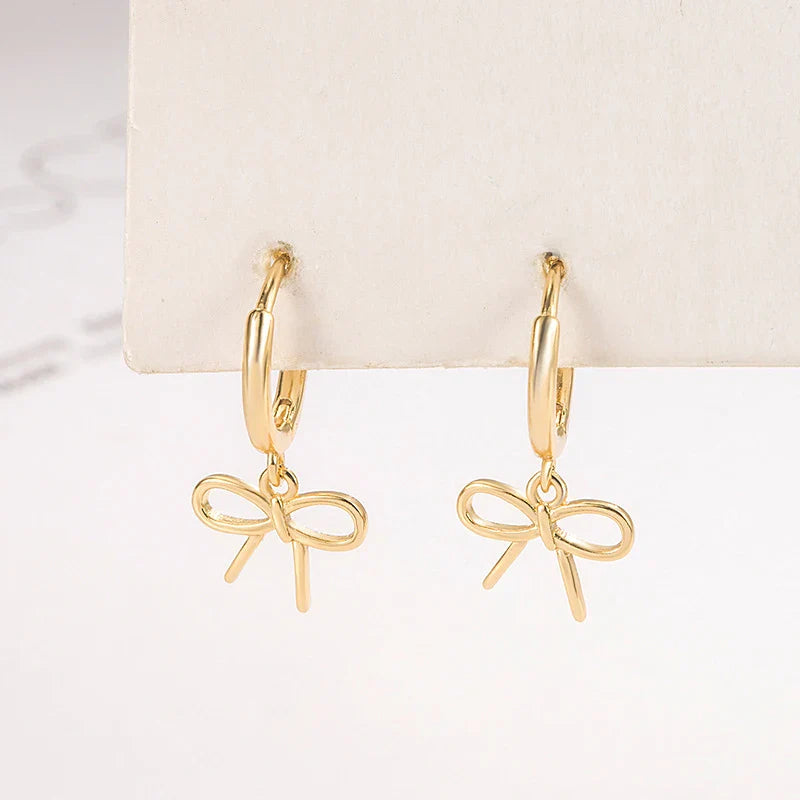 Elegant Silver Bow Hoop Earrings