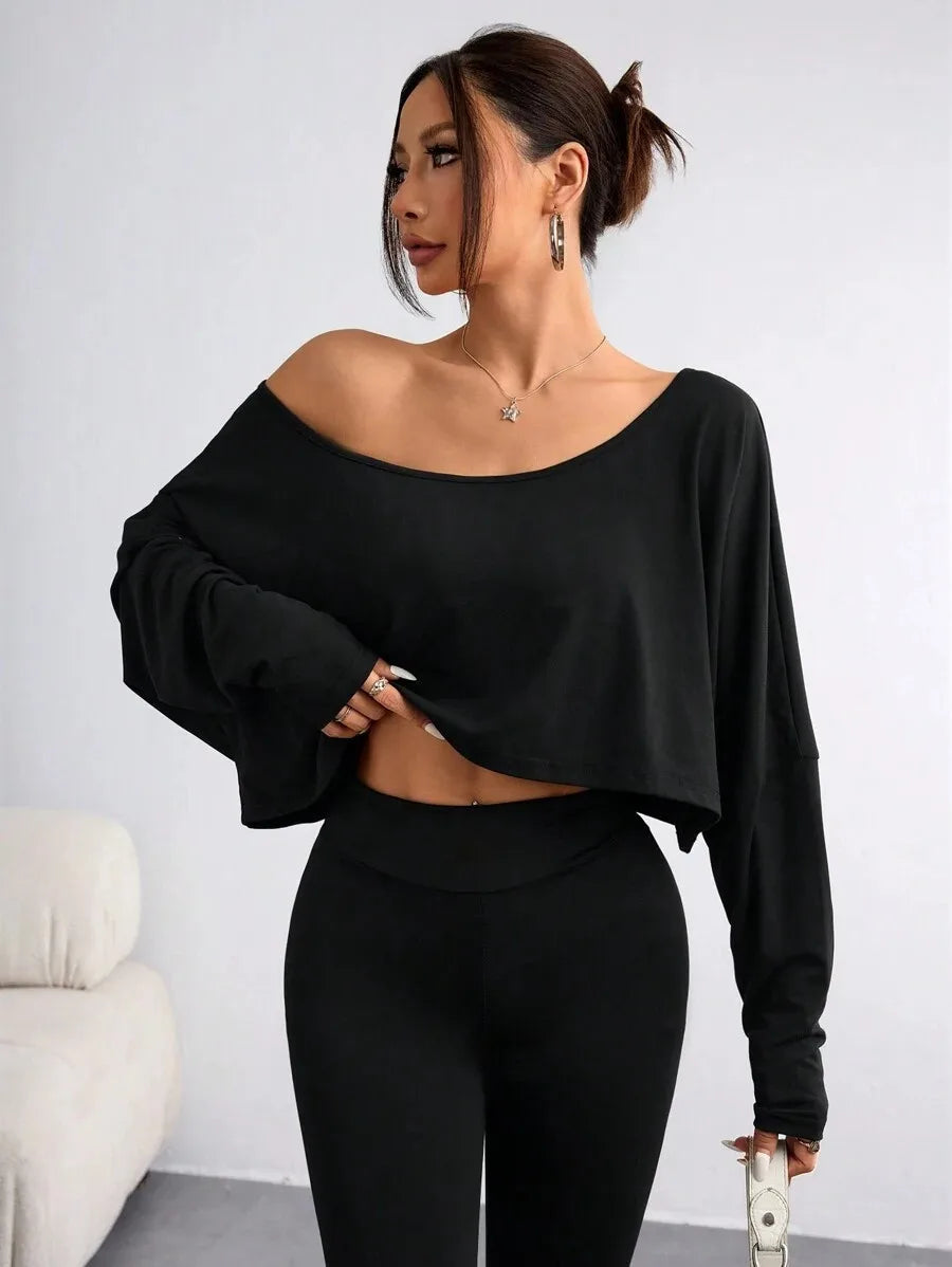 Chic Asymmetrical Neck Blouse