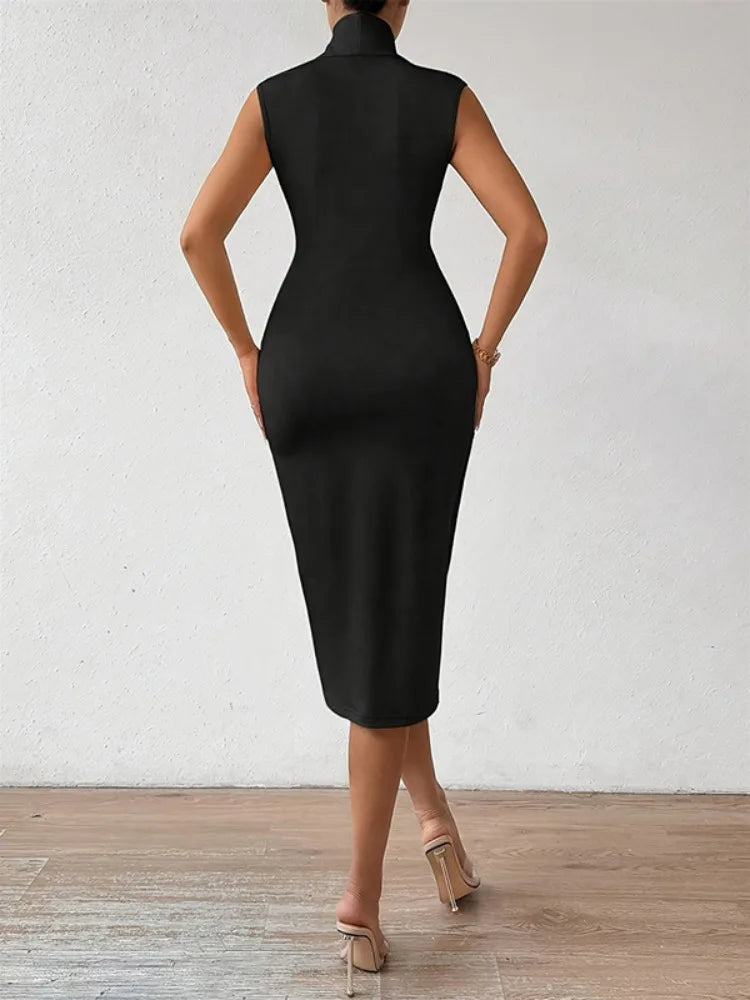 V-Neck Midi Dress