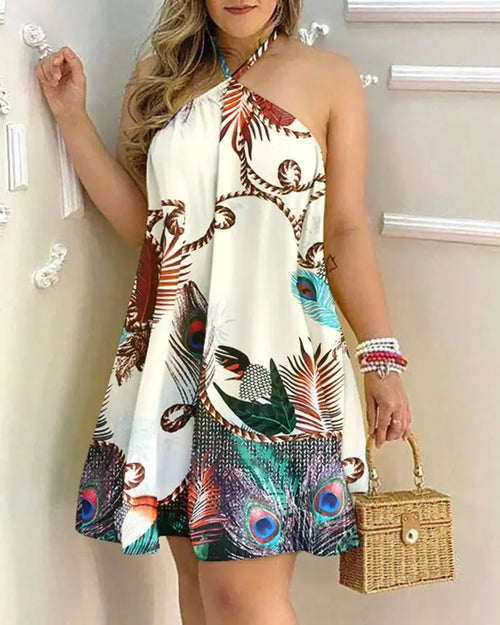 Chic Floral Halter Dress