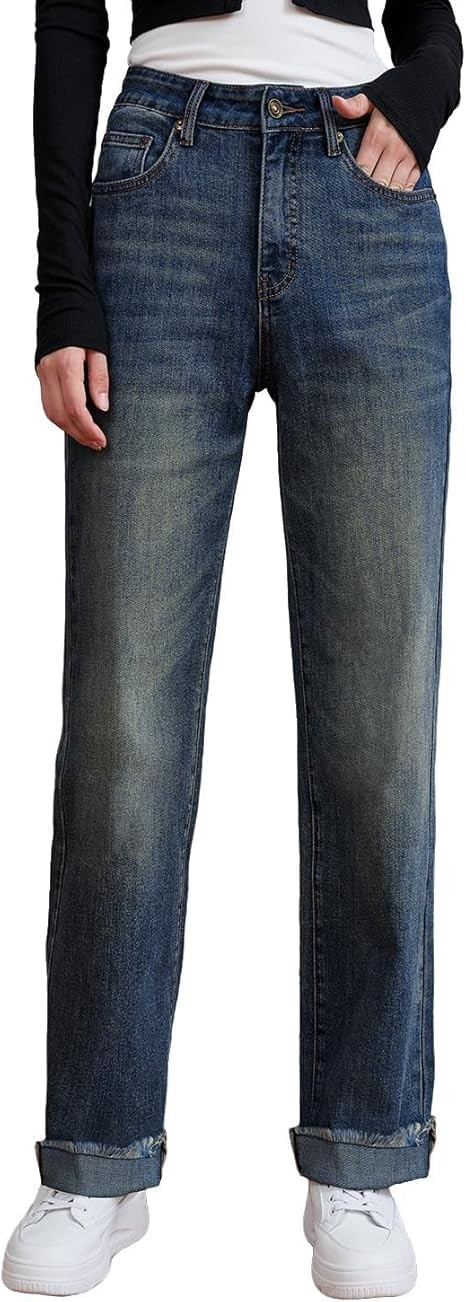 Trendy High-Waist Jeans