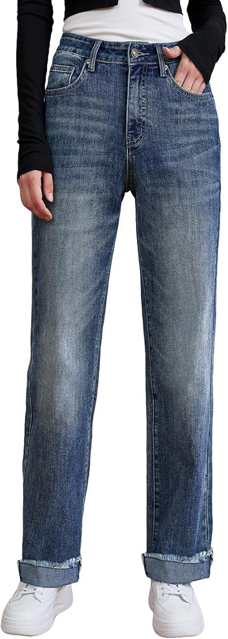 Trendy High-Waist Jeans